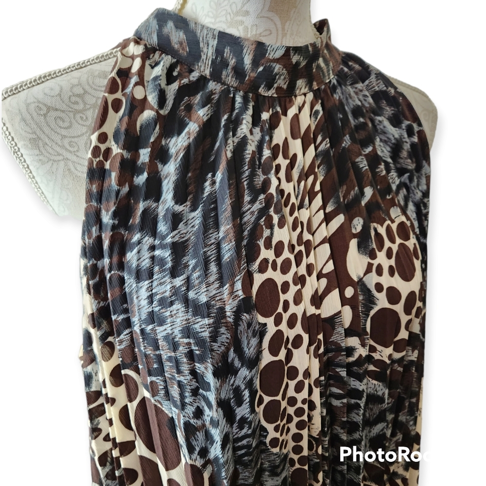 Agora animal print halter blouse size Large - Picture 4 of 15